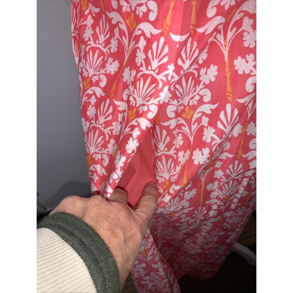 Talbots Coral Pink Voile Sleeveless Flare Maxi Dress Pockets Sundress Cotton 10P - Picture 5 of 15